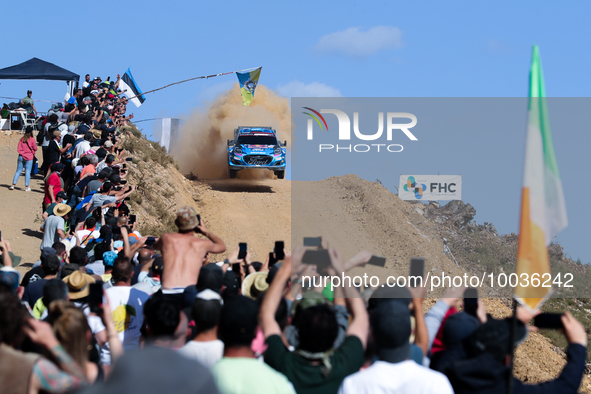 Ott TANAK (EST) and Martin JARVEOJA (EST) in FORD Puma Rally1 HYBRID in action SS7 Mortagua of WRC Vodafone Rally Portugal 2023 in Lousa - P...