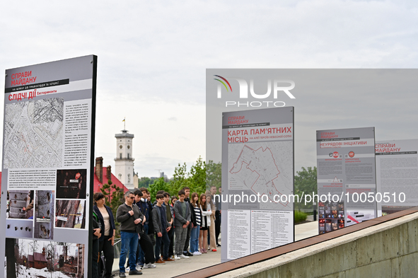 KYIV, UKRAINE - MAY 16 , 2023 - Opening of the documentary exhibition ''Maidan Cases: On the Way to Justice and History'' took place at the...