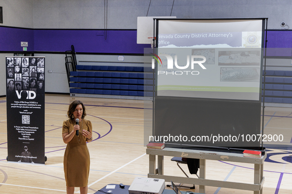  Casey Ayer Of Nevada County District Attorney's Office Hosts One Pill Can Kill Seminar At Silver Springs High School, on May 19th, 2023, in...