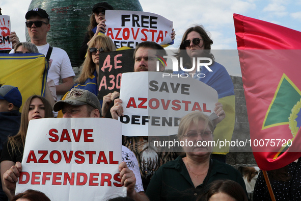 DNIRPO, UKRAINE - MAY 20, 2023 - Activists hold a peaceful rally at the Festyvalnyi Quay to express their support for the Azov military pers...