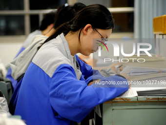  Students who are about to take the National College entrance examination (Gaokao) study in a classroom at Lianyungang Senior High School in...