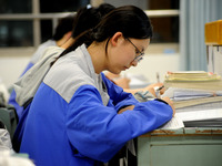  Students who are about to take the National College entrance examination (Gaokao) study in a classroom at Lianyungang Senior High School in...