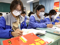  Students who are about to take the National College entrance examination (Gaokao) study in a classroom at Lianyungang Senior High School in...