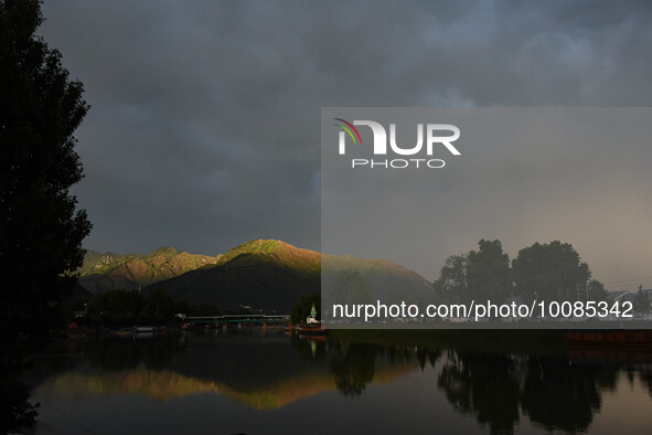 Scenes after heavy rainfall in Srinagar, Indian Administered Kashmir on 25 May 2023. Rainfall will continue in the parts of Kashmir valley a...