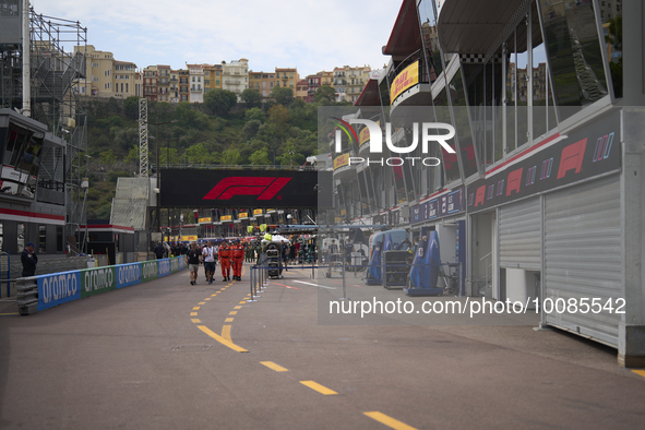 A general view of Paddock during previews ahead of the F1 Grand Prix of Monaco at Circuit de Monaco on May 25, 2023 in Monte-Carlo, Monaco. 