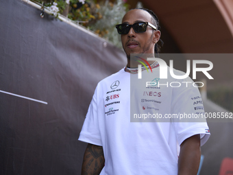 Lewis Hamilton of England and Mercedes during previews ahead of the F1 Grand Prix of Monaco at Circuit de Monaco on May 25, 2023 in Monte-Ca...