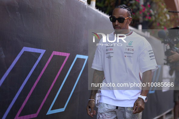 Lewis Hamilton of England and Mercedes during previews ahead of the F1 Grand Prix of Monaco at Circuit de Monaco on May 25, 2023 in Monte-Ca...