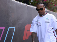 Lewis Hamilton of England and Mercedes during previews ahead of the F1 Grand Prix of Monaco at Circuit de Monaco on May 25, 2023 in Monte-Ca...