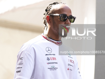 Lewis Hamilton of England and Mercedes during previews ahead of the F1 Grand Prix of Monaco at Circuit de Monaco on May 25, 2023 in Monte-Ca...