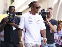 Lewis Hamilton of England and Mercedes during previews ahead of the F1 Grand Prix of Monaco at Circuit de Monaco on May 25, 2023 in Monte-Ca...