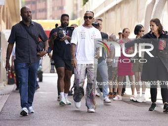 Lewis Hamilton of England and Mercedes during previews ahead of the F1 Grand Prix of Monaco at Circuit de Monaco on May 25, 2023 in Monte-Ca...