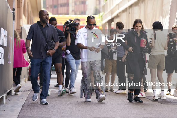 Lewis Hamilton of England and Mercedes during previews ahead of the F1 Grand Prix of Monaco at Circuit de Monaco on May 25, 2023 in Monte-Ca...