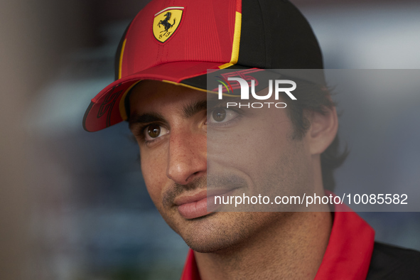 Carlos Sainz of Spain and Ferrari during previews ahead of the F1 Grand Prix of Monaco at Circuit de Monaco on May 25, 2023 in Monte-Carlo,...