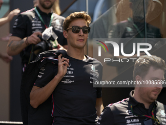 George Russell of England and Mercedes during previews ahead of the F1 Grand Prix of Monaco at Circuit de Monaco on May 25, 2023 in Monte-Ca...