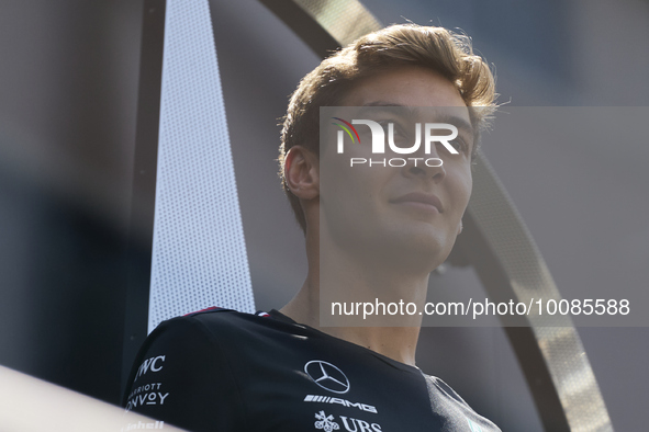 George Russell of England and Mercedes during previews ahead of the F1 Grand Prix of Monaco at Circuit de Monaco on May 25, 2023 in Monte-Ca...