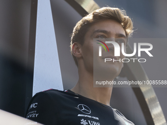 George Russell of England and Mercedes during previews ahead of the F1 Grand Prix of Monaco at Circuit de Monaco on May 25, 2023 in Monte-Ca...