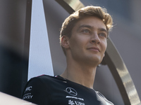 George Russell of England and Mercedes during previews ahead of the F1 Grand Prix of Monaco at Circuit de Monaco on May 25, 2023 in Monte-Ca...