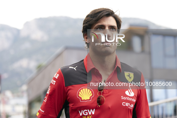 Carlos Sainz of Spain and Ferrari during previews ahead of the F1 Grand Prix of Monaco at Circuit de Monaco on May 25, 2023 in Monte-Carlo,...