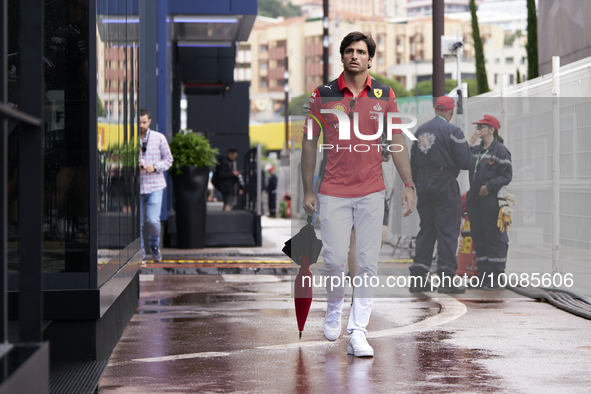 Carlos Sainz of Spain and Ferrari during previews ahead of the F1 Grand Prix of Monaco at Circuit de Monaco on May 25, 2023 in Monte-Carlo,...