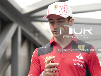 Charles Leclerc of Monaco and Ferrari during previews ahead of the F1 Grand Prix of Monaco at Circuit de Monaco on May 25, 2023 in Monte-Car...