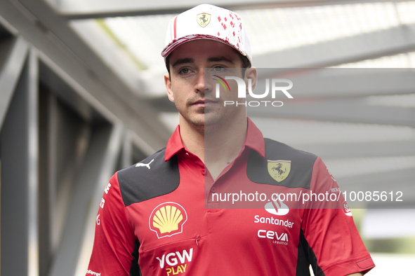 Charles Leclerc of Monaco and Ferrari during previews ahead of the F1 Grand Prix of Monaco at Circuit de Monaco on May 25, 2023 in Monte-Car...