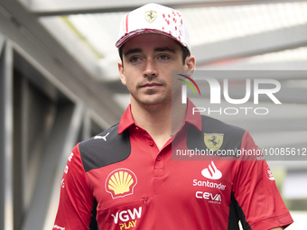 Charles Leclerc of Monaco and Ferrari during previews ahead of the F1 Grand Prix of Monaco at Circuit de Monaco on May 25, 2023 in Monte-Car...