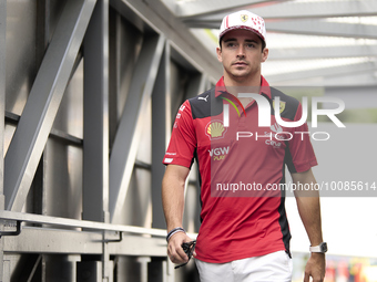 Charles Leclerc of Monaco and Ferrari during previews ahead of the F1 Grand Prix of Monaco at Circuit de Monaco on May 25, 2023 in Monte-Car...