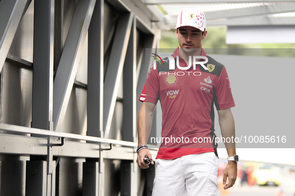 Charles Leclerc of Monaco and Ferrari during previews ahead of the F1 Grand Prix of Monaco at Circuit de Monaco on May 25, 2023 in Monte-Car...