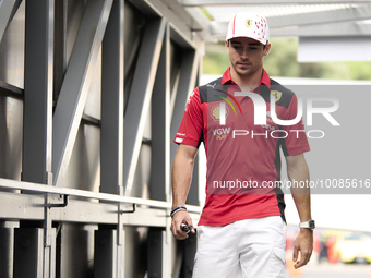 Charles Leclerc of Monaco and Ferrari during previews ahead of the F1 Grand Prix of Monaco at Circuit de Monaco on May 25, 2023 in Monte-Car...