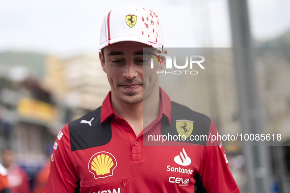 Charles Leclerc of Monaco and Ferrari during previews ahead of the F1 Grand Prix of Monaco at Circuit de Monaco on May 25, 2023 in Monte-Car...