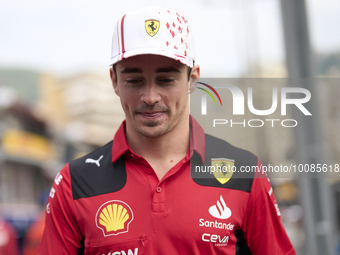 Charles Leclerc of Monaco and Ferrari during previews ahead of the F1 Grand Prix of Monaco at Circuit de Monaco on May 25, 2023 in Monte-Car...