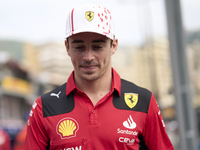 Charles Leclerc of Monaco and Ferrari during previews ahead of the F1 Grand Prix of Monaco at Circuit de Monaco on May 25, 2023 in Monte-Car...