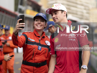 Charles Leclerc of Monaco and Ferrari during previews ahead of the F1 Grand Prix of Monaco at Circuit de Monaco on May 25, 2023 in Monte-Car...