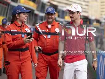 Charles Leclerc of Monaco and Ferrari during previews ahead of the F1 Grand Prix of Monaco at Circuit de Monaco on May 25, 2023 in Monte-Car...