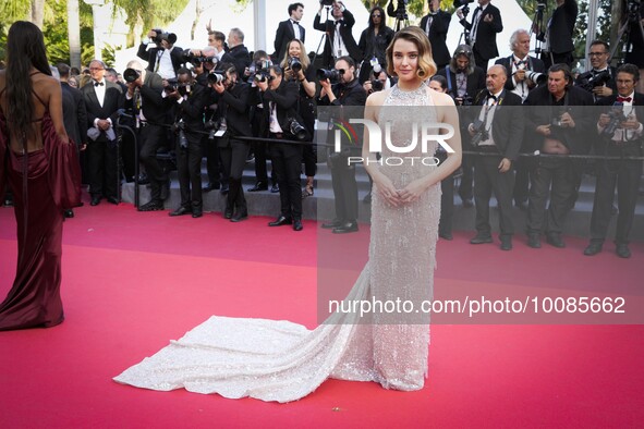 Katherine Langford  attend the ''L'ete Dernier (Last Summer)'' red carpet during the 76th annual Cannes film festival at Palais des Festival...