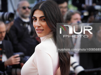 Giulia Salemi  attend the ''L'ete Dernier (Last Summer)'' red carpet during the 76th annual Cannes film festival at Palais des Festivals on...