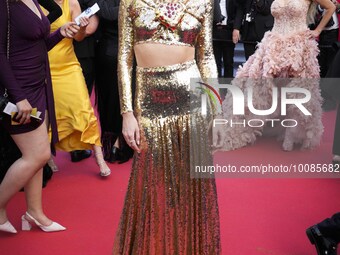 Poppy Delevingne  attend the ''L'ete Dernier (Last Summer)'' red carpet during the 76th annual Cannes film festival at Palais des Festivals...