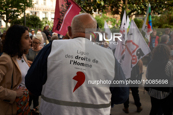 The symbol of the LDH (ie Human rights League). The Toulouse's branch of the Human Rights League (LDH, Ligue des Droits de l'Homme) organize...