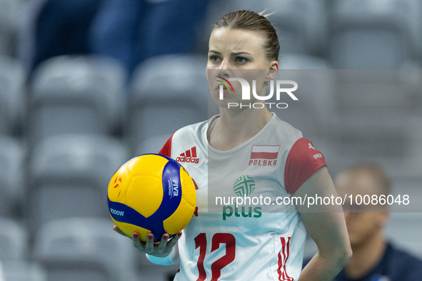 Aleksandra Szczyglowska (POL) during Poland vs France, volleyball friendly match in Radom, Poland on May 25, 2023. 