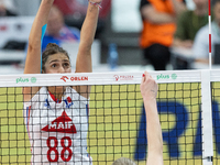 Amelie Rotar (FRA), Magdalena Stysiak (POL) during Poland vs France, volleyball friendly match in Radom, Poland on May 25, 2023. (