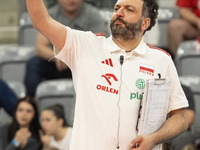 Trener Stefano Lavarini during Poland vs France, volleyball friendly match in Radom, Poland on May 25, 2023. (