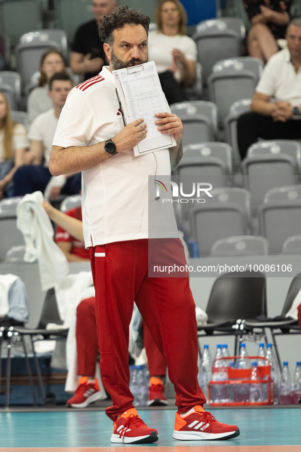 Trener Stefano Lavarini during Poland vs France, volleyball friendly match in Radom, Poland on May 25, 2023. 