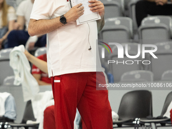 Trener Stefano Lavarini during Poland vs France, volleyball friendly match in Radom, Poland on May 25, 2023. (