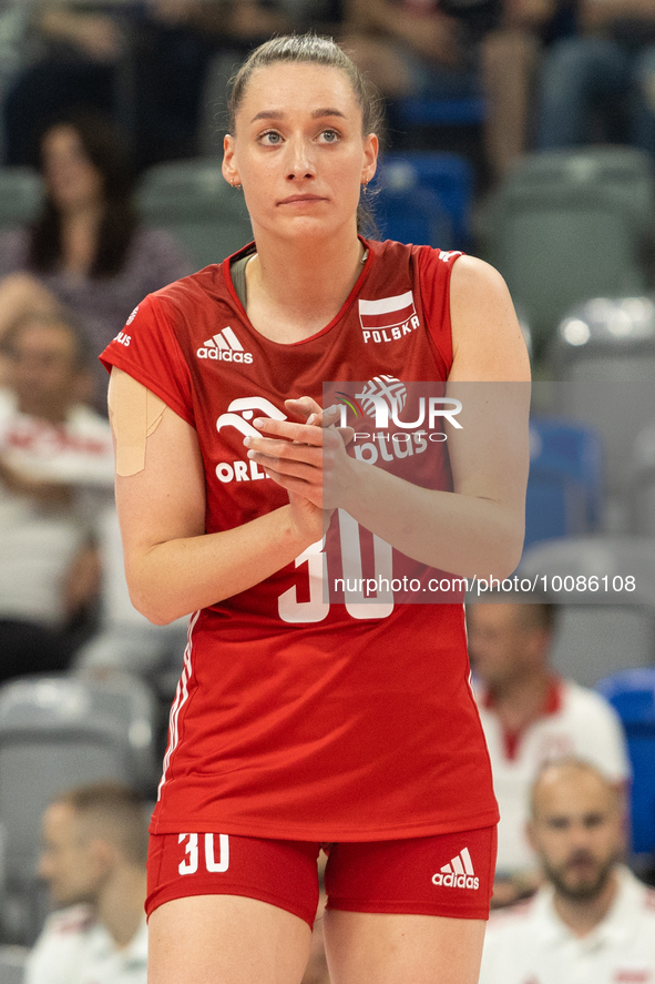 Olivia Rozanski (POL) during Poland vs France, volleyball friendly match in Radom, Poland on May 25, 2023. 