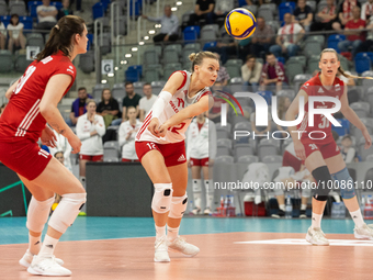 Aleksandra Szczyglowska (POL) during Poland vs France, volleyball friendly match in Radom, Poland on May 25, 2023. (