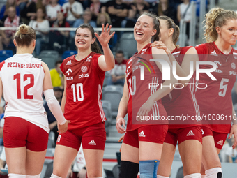 Aleksandra Szczyglowska (POL), Monika Fedusio (POL), Olivia Rozanski (POL), Monika Galkowska (POL), Agnieszka Korneluk (POL) during Poland v...