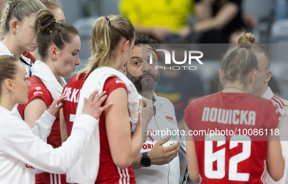 Trener Stefano Lavarini during Poland vs France, volleyball friendly match in Radom, Poland on May 25, 2023. 