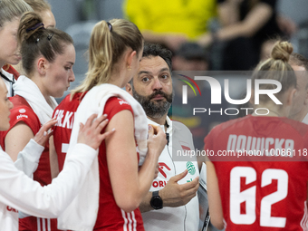 Trener Stefano Lavarini during Poland vs France, volleyball friendly match in Radom, Poland on May 25, 2023. (