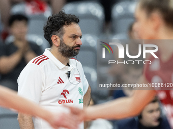 Trener Stefano Lavarini during Poland vs France, volleyball friendly match in Radom, Poland on May 25, 2023. (