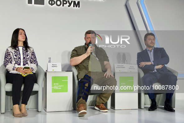 KYIV, UKRAINE - MAY 26, 2023 - Chair of the Board of the ANTS National Interest Advocacy Network Hanna Hopko, First Deputy Speaker of the Ve...